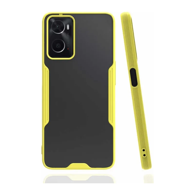 Oppo A96 Kılıf Platin Silikon - Sarı