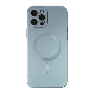 Apple iPhone 12 Pro Max Kılıf Moshi Lens Magneticsafe Silikon - Sierra Blue