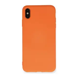 Apple iPhone X Kılıf Nano içi Kadife Silikon - Turuncu