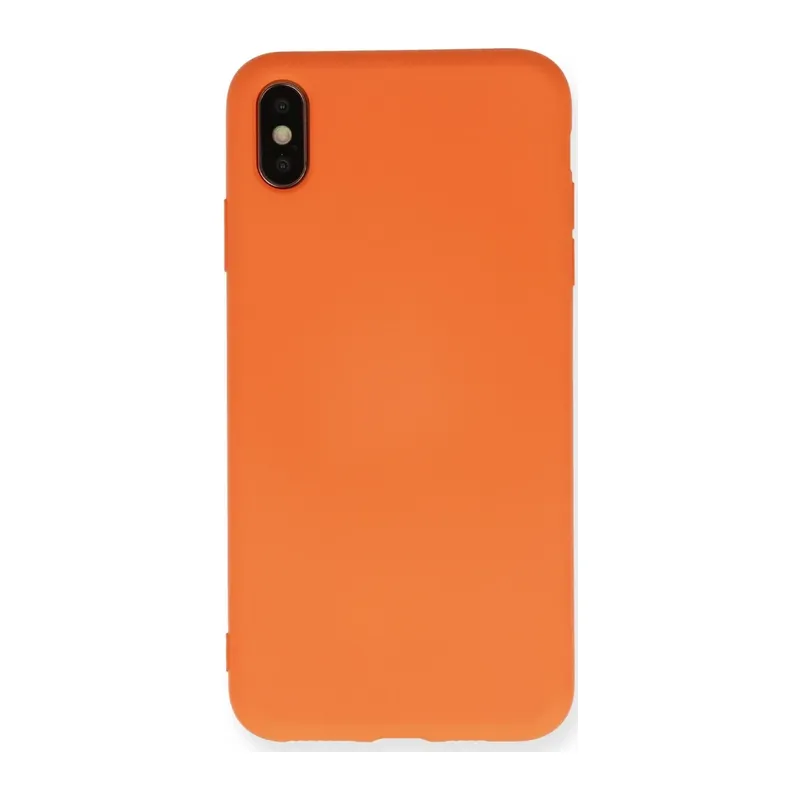 Apple iPhone X Kılıf Nano içi Kadife Silikon - Turuncu