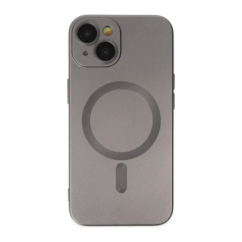 Apple iPhone 14 Plus Kılıf Moshi Lens Magneticsafe Silikon - Füme