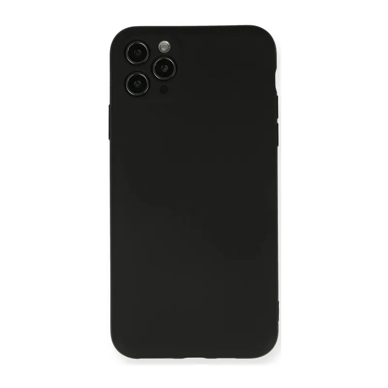 Apple iPhone 11 Pro Max Kılıf Nano içi Kadife Silikon - Siyah