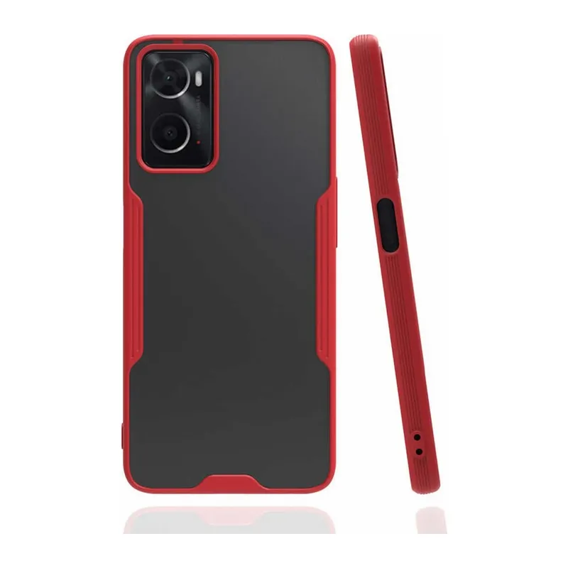 Oppo A96 Kılıf Platin Silikon - Kırmızı