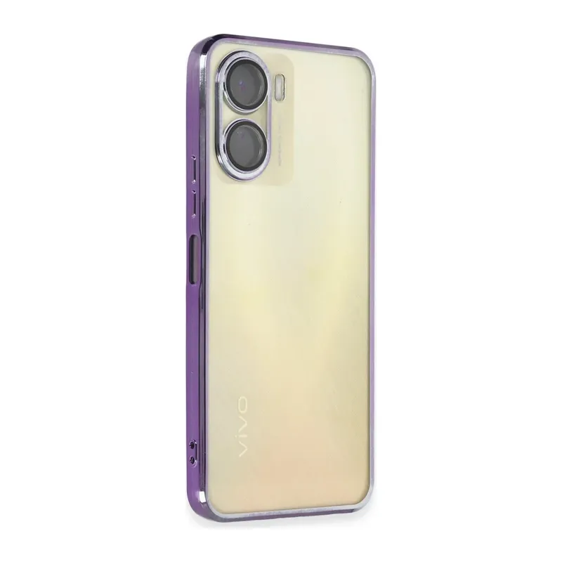 Vivo Y16 Kılıf Razer Lensli Silikon - Mor
