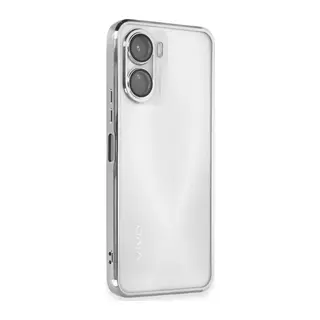 Vivo Y16 Kılıf Razer Lensli Silikon - Gümüş