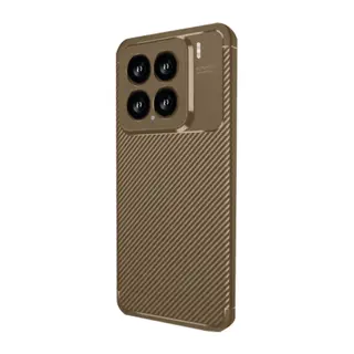 Xiaomi Mi 15 Kılıf Auto Focus Karbon Kapak - Kahverengi