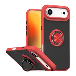 Apple iPhone 17 Air Montreal Yüzüklü Silikon Kapak - Kırmızı