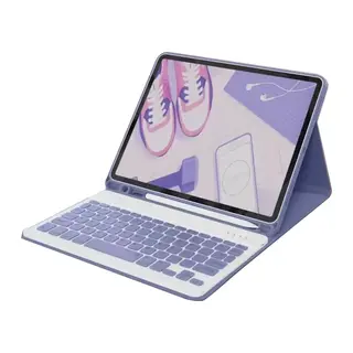 Apple iPad Air 11 (2024) Kılıf KC01 Smart Klavyeli Tablet Kılıfı - Derin Mor