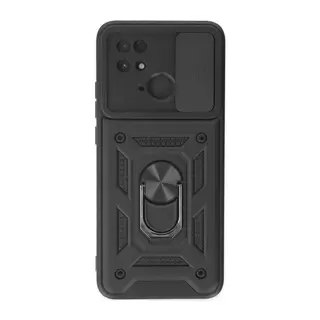 Xiaomi Redmi 10C Kılıf Pars Lens Yüzüklü Silikon - Siyah