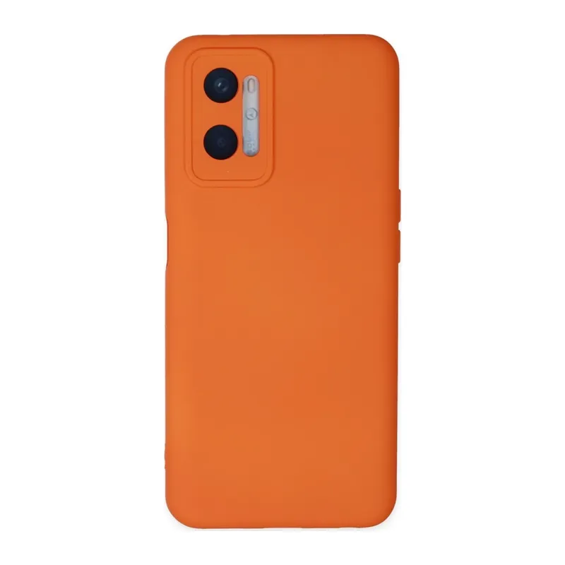 Oppo A96 Kılıf Nano içi Kadife Silikon - Turuncu