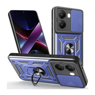 Xiaomi Poco X7 Pro Kılıf Pars Lens Yüzüklü Silikon - Lacivert