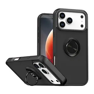 Apple iPhone 17 Pro Montreal Yüzüklü Silikon Kapak - Siyah