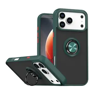 Apple iPhone 17 Pro Montreal Yüzüklü Silikon Kapak - Yeşil