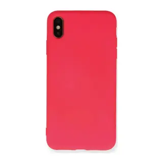 Apple iPhone XS Max Kılıf Nano içi Kadife Silikon - Koyu Pembe