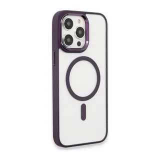 Apple iPhone 15 Pro Max Kılıf Room Magneticsafe Silikon - Derin Mor