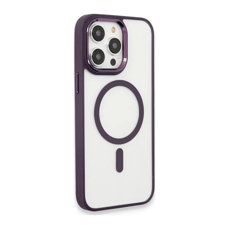 Apple iPhone 15 Pro Max Kılıf Room Magneticsafe Silikon - Derin Mor