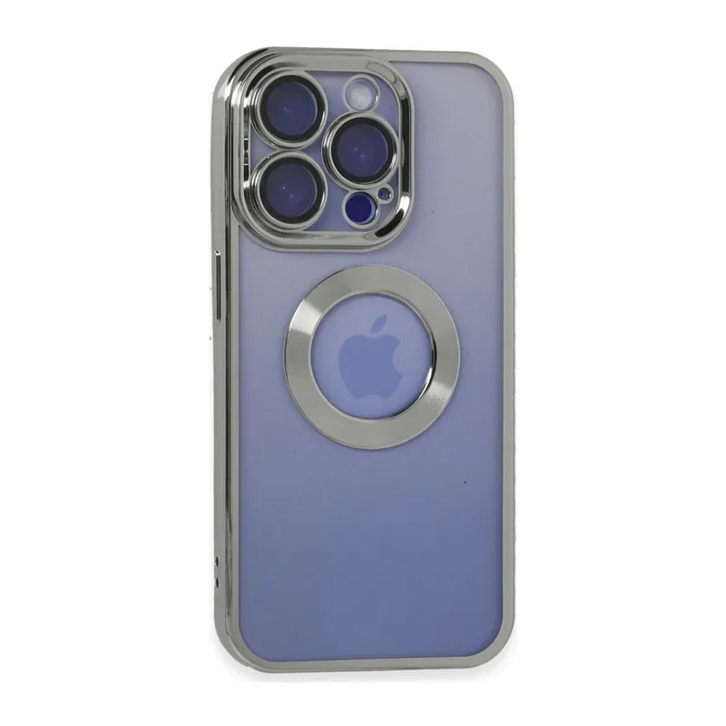 Apple iPhone 15 Pro Kılıf Slot Silikon - Gümüş