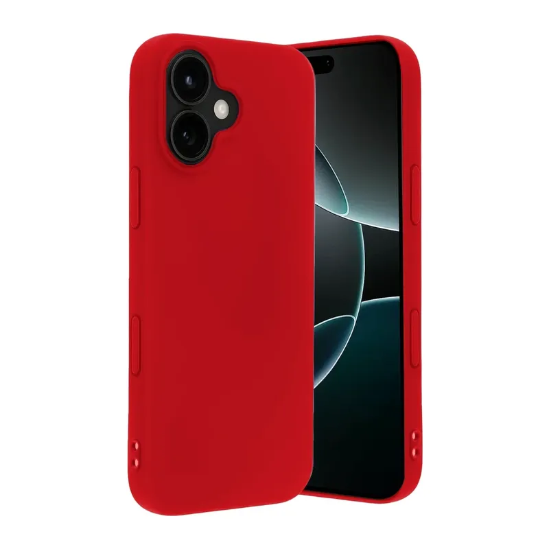 Apple iPhone 17 Nano içi Kadife Silikon - Kırmızı