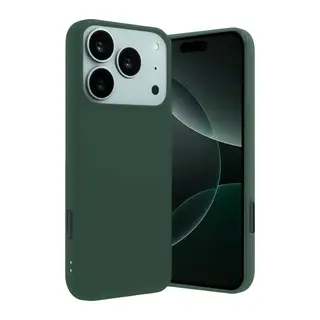 Apple iPhone 17 Pro Nano içi Kadife Silikon - Koyu Yeşil