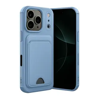 Apple iPhone 17 Pro Kelvin Kartvizitli Silikon - Mavi