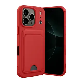 Apple iPhone 17 Pro Max Kelvin Kartvizitli Silikon - Kırmızı