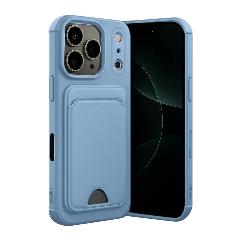 Apple iPhone 17 Pro Max Kelvin Kartvizitli Silikon - Mavi