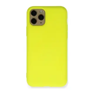 Apple iPhone 11 Pro Kılıf Nano içi Kadife Silikon - Sarı