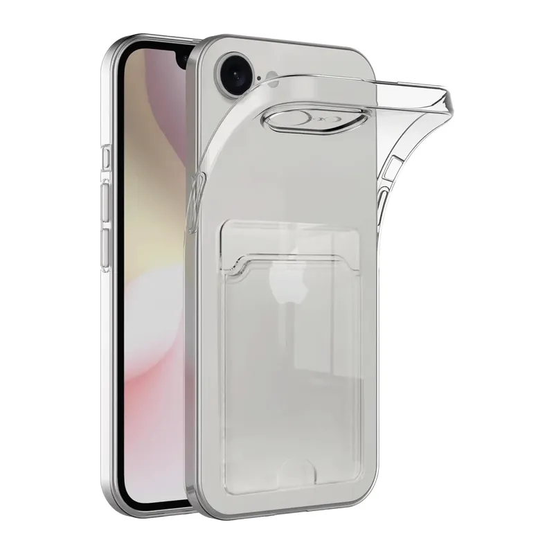 Apple iPhone 16E Kılıf Kart Şeffaf Silikon - Şeffaf