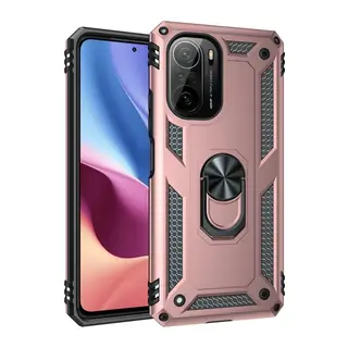 Xiaomi Poco F3 Kılıf Sofya Yüzüklü Silikon Kapak - Rose