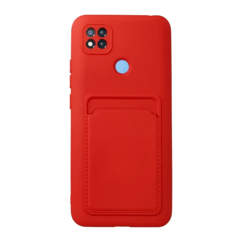 Xiaomi Redmi 9C Kılıf Kelvin Kartvizitli Silikon - Kırmızı