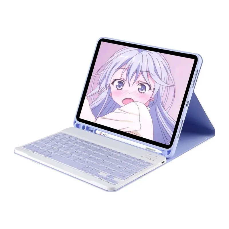 Apple iPad Pro 11 (2024) Kılıf KC01 Smart Klavyeli Tablet Kılıfı - Lila