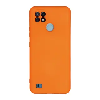 Realme C21 Kılıf Nano içi Kadife Silikon - Turuncu