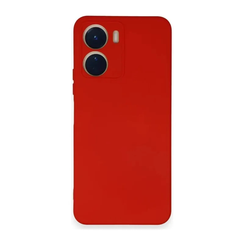 Vivo Y16 Kılıf Nano içi Kadife Silikon - Kırmızı