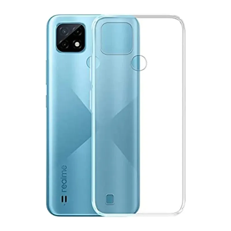 Realme C21 Kılıf Deluxe 2mm Şeffaf Silikon - Şeffaf