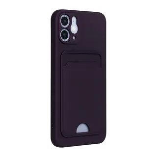 Apple iPhone 12 Kılıf Kelvin Kartvizitli Silikon - Derin Mor