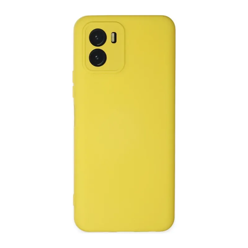 Vivo Y15S Kılıf Nano içi Kadife Silikon - Sarı