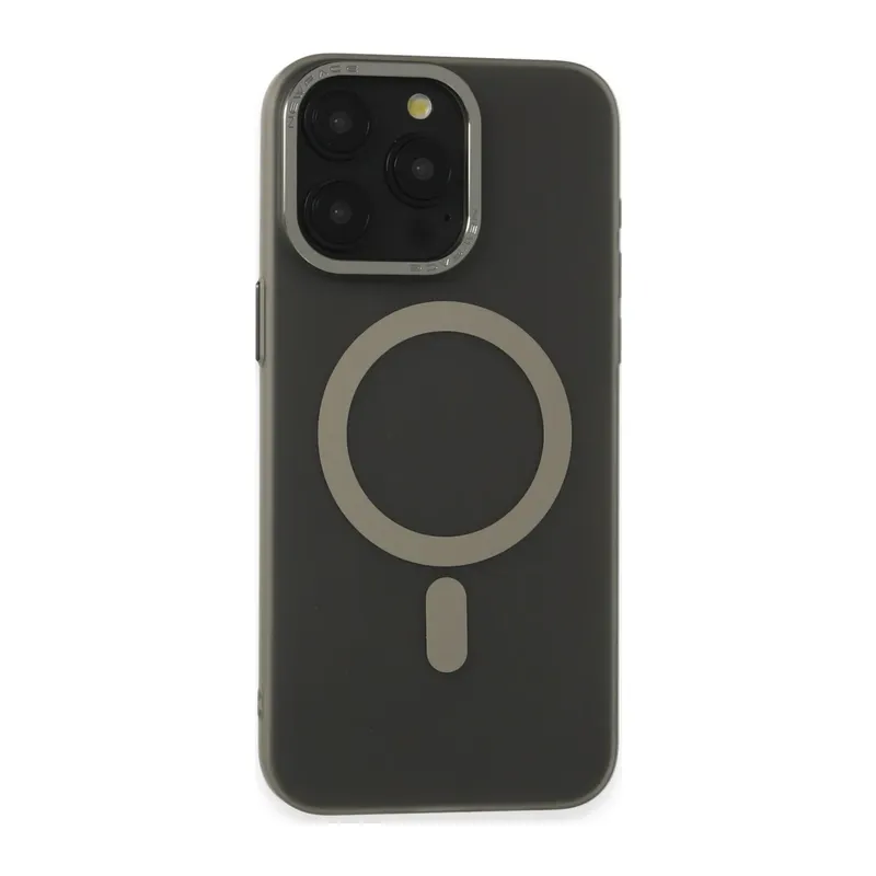 Apple iPhone 15 Pro Max Kılıf Lodos Magneticsafe Mat Kapak - Titan Gri