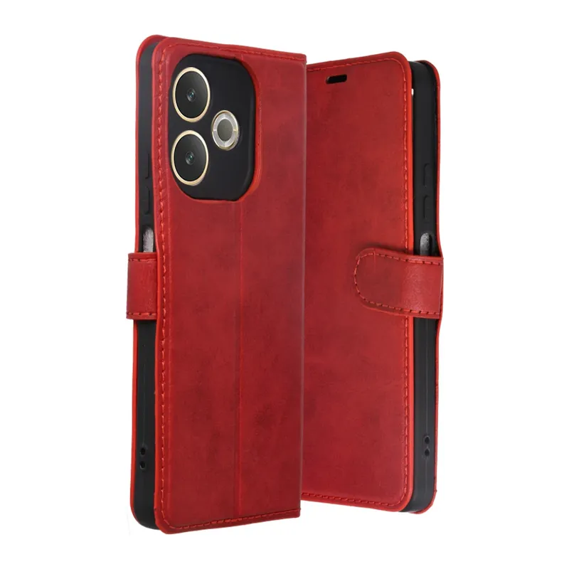 Oppo A5 Pro 4G Trend S Plus Kapaklı Kılıf - Kırmızı