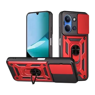 Xiaomi Redmi 15C 4G Pars Lens Yüzüklü Silikon - Kırmızı