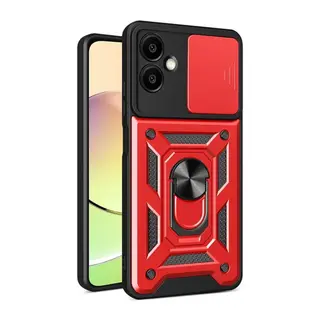 Samsung Galaxy A07 4G Pars Lens Yüzüklü Silikon - Kırmızı