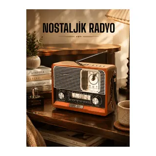 Ahşap Görünümlü Retro Bluetooth Radyo USB,AUX Ve SD Kart Girişli