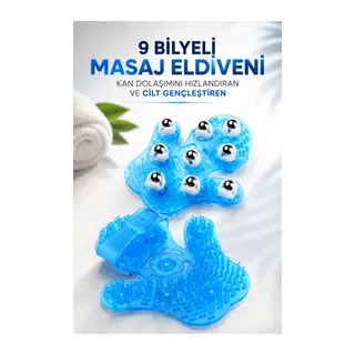 9 Bilyeli Masaj Eldiveni Kan Dolaşımını Hızlandıran Ve Cilt Gençleştiren