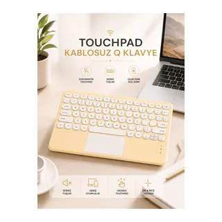 Android ve İOS Uyumlu Bluetooth Klavye Touchpad Slim Kablosuz Wifi Q Klavye
