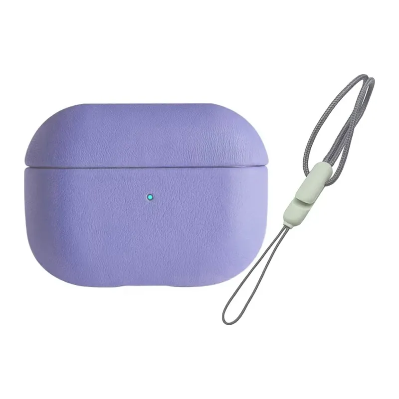 Apple Airpods Pro 2 (2.nesil) 405 Deri Kılıf - Lila