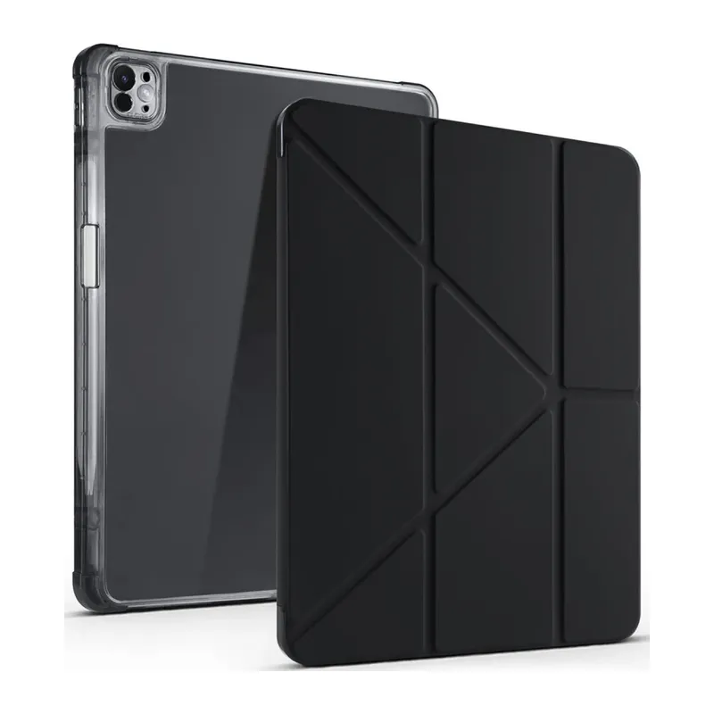Apple iPad Air 13 (2024) Kılıf Kalemlikli Mars Tablet Kılıfı - Siyah
