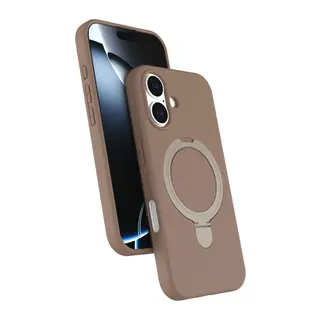 Apple iPhone 16 Plus Regal Magsafe Standlı Kapak - Çöl Titanyum