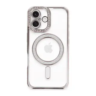 Apple iPhone 16 Plus Kılıf Joke Simli Magneticsafe Kılıf - Pembe