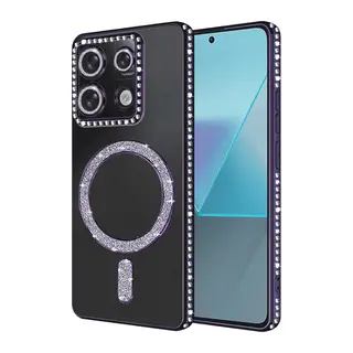 Xiaomi Redmi 13C Joke Simli Magneticsafe Kılıf - Derin Mor