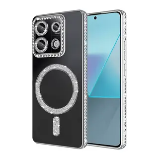 Xiaomi Redmi 13C Joke Simli Magneticsafe Kılıf - Gümüş