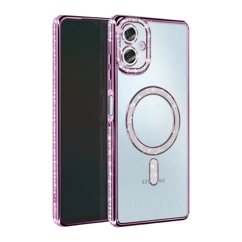 Samsung Galaxy A06 Joke Simli Magneticsafe Kılıf - Derin Mor